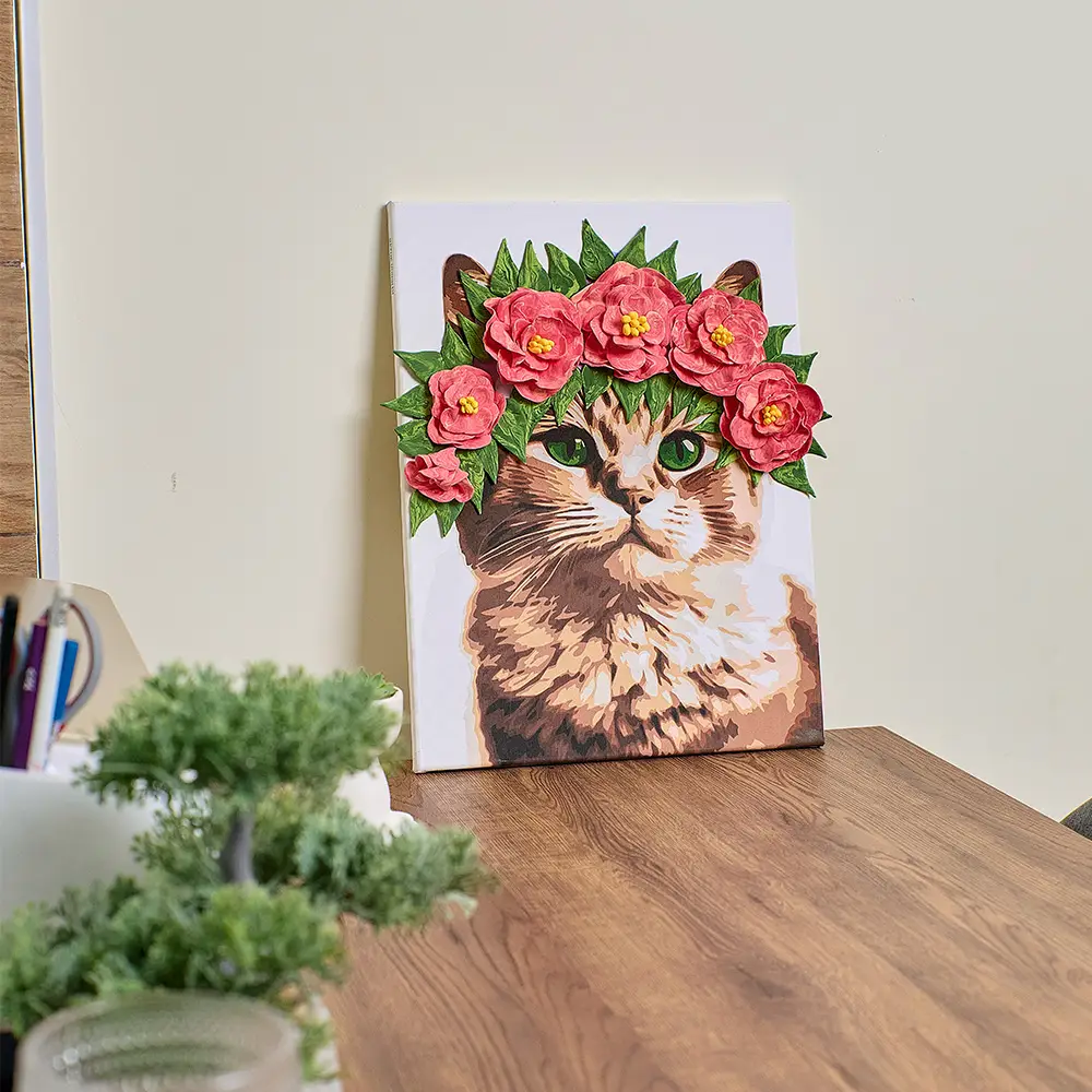 3D-Malbild nach Zahlen OKTO & Ideyka „Elegante Katze” thumbnail 7